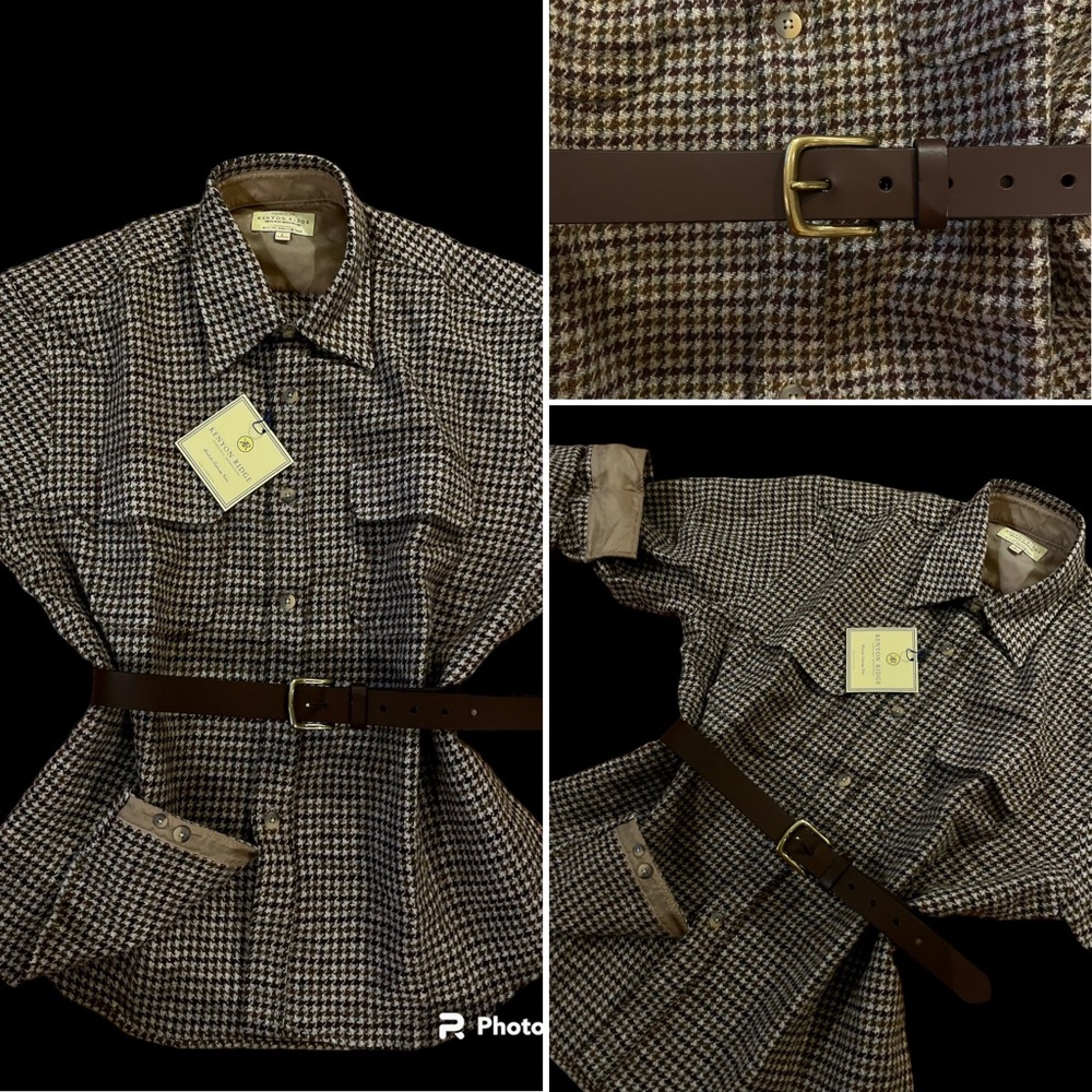 Vintage Wool Boyfriend Button-Up with GAP Belt